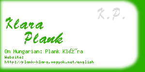 klara plank business card